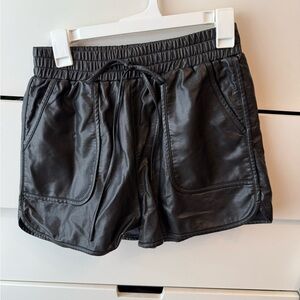 Black Faux Leather Shorts